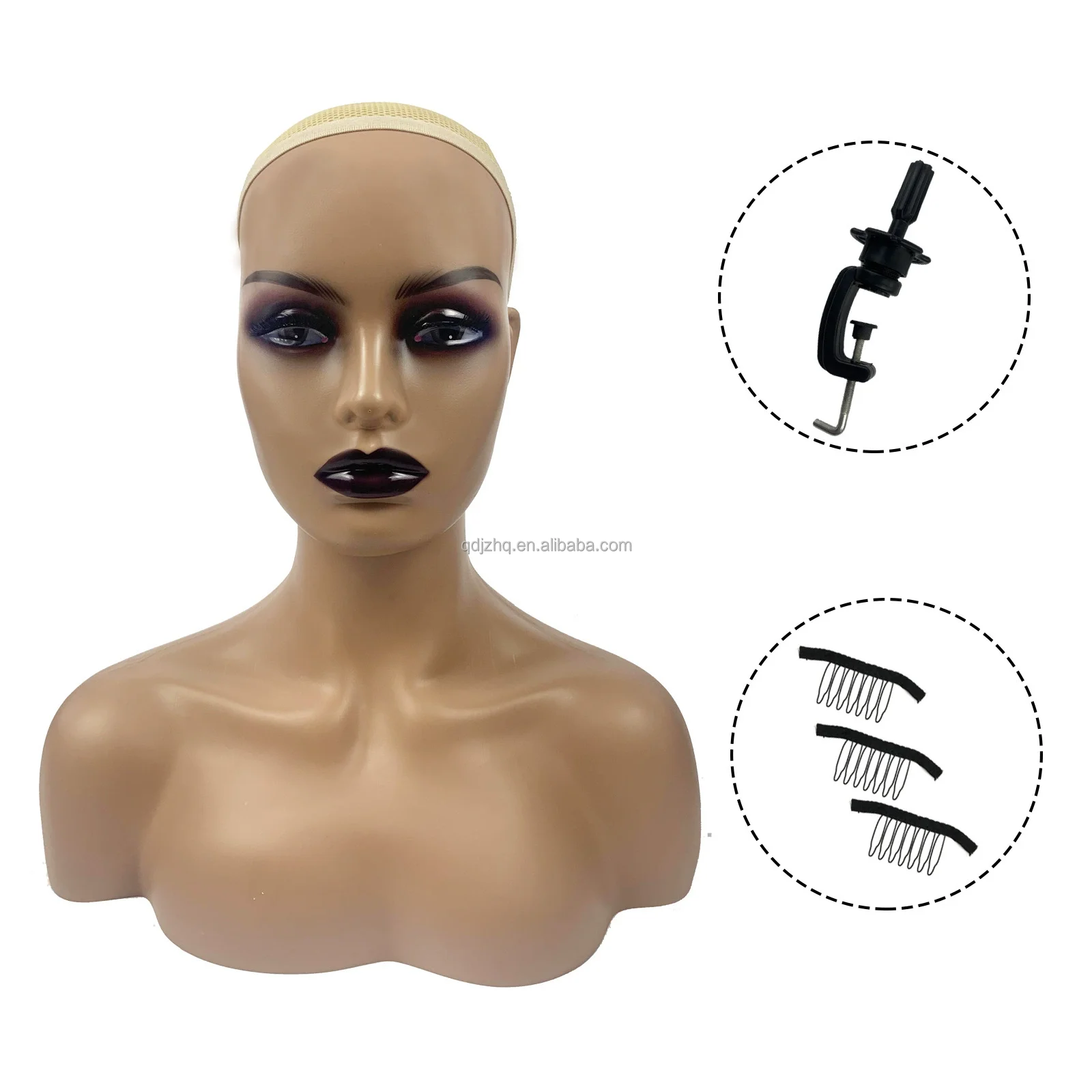 Chinese Factory Directly Female Mannequin Head Afro Bald Mannequin Head for Wig Hat Scarf Glasses display