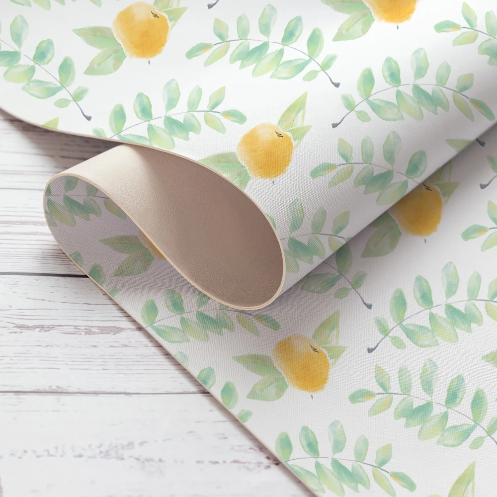 
Wholesale vibrant color pretty floral custom print pure pvc faux leather bow fabric 