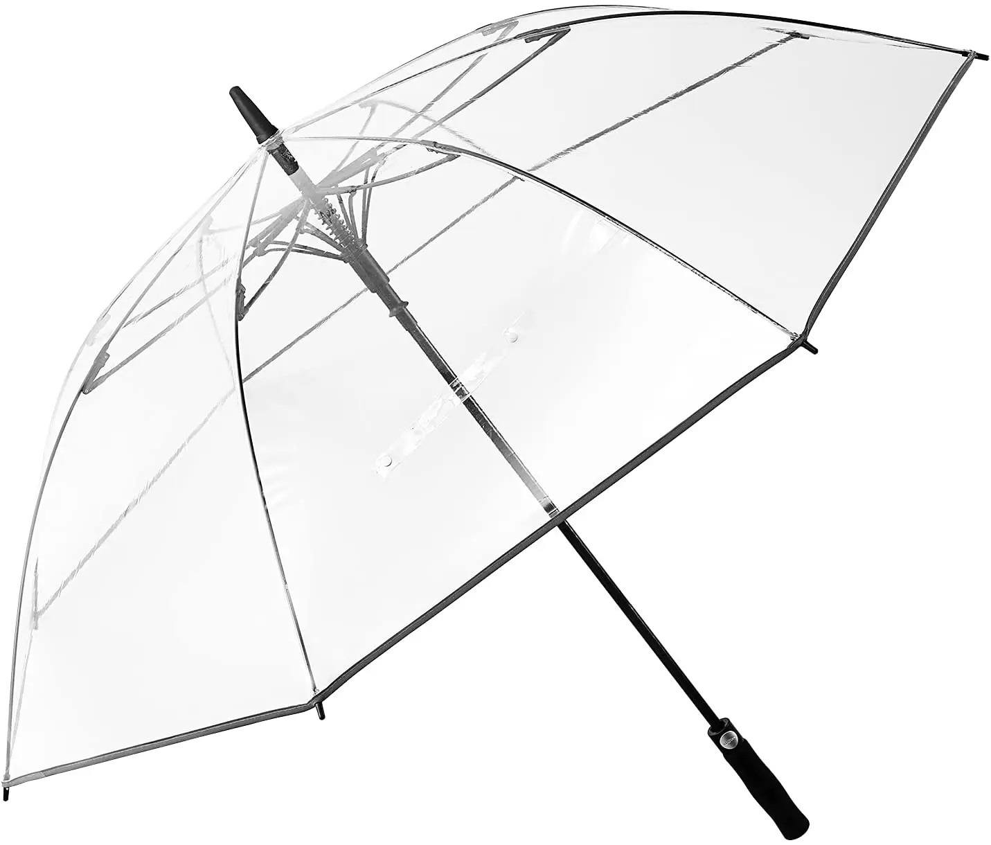 30'*8k rubber handle fiberglass frame full body poe clear transparent plastics umbrella
