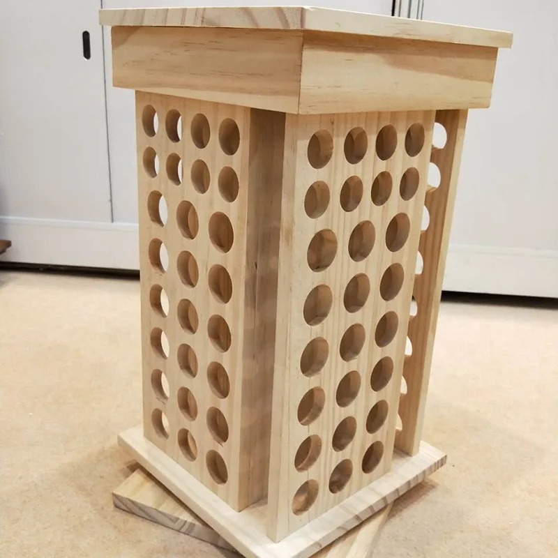 Держатель для бутылки эфирного масла из твердой древесины, вращающаяся настольная подставка с диффузором для хранения эфирных масел объемом 5 мл, 10 мл, 15 мл, 20 мл