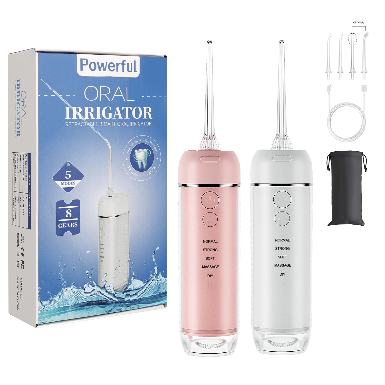 SINBOL Oral Irrigator Cordless Water Flosser Portable Dental Flosser,Rechargeable & Ipx7 Waterproof Teeth Cleaner
