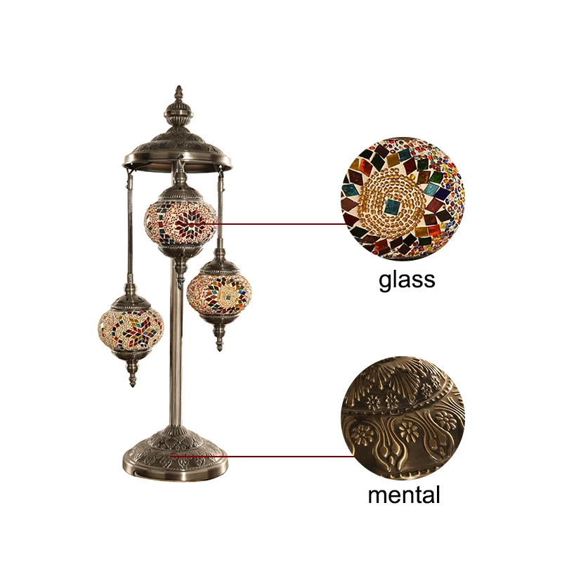 Evershining Lighting Brand Mosaic Spiral 3 set Turkish fancy lamps, Yiwu Factory Directly Wholesale Brass Floor Lamp YMA41603