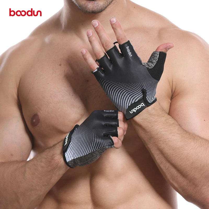 HBG 1096 Easy to wear Half Finger gym training gloves Shockproof breathable fitness gloves Palm thickened gasket