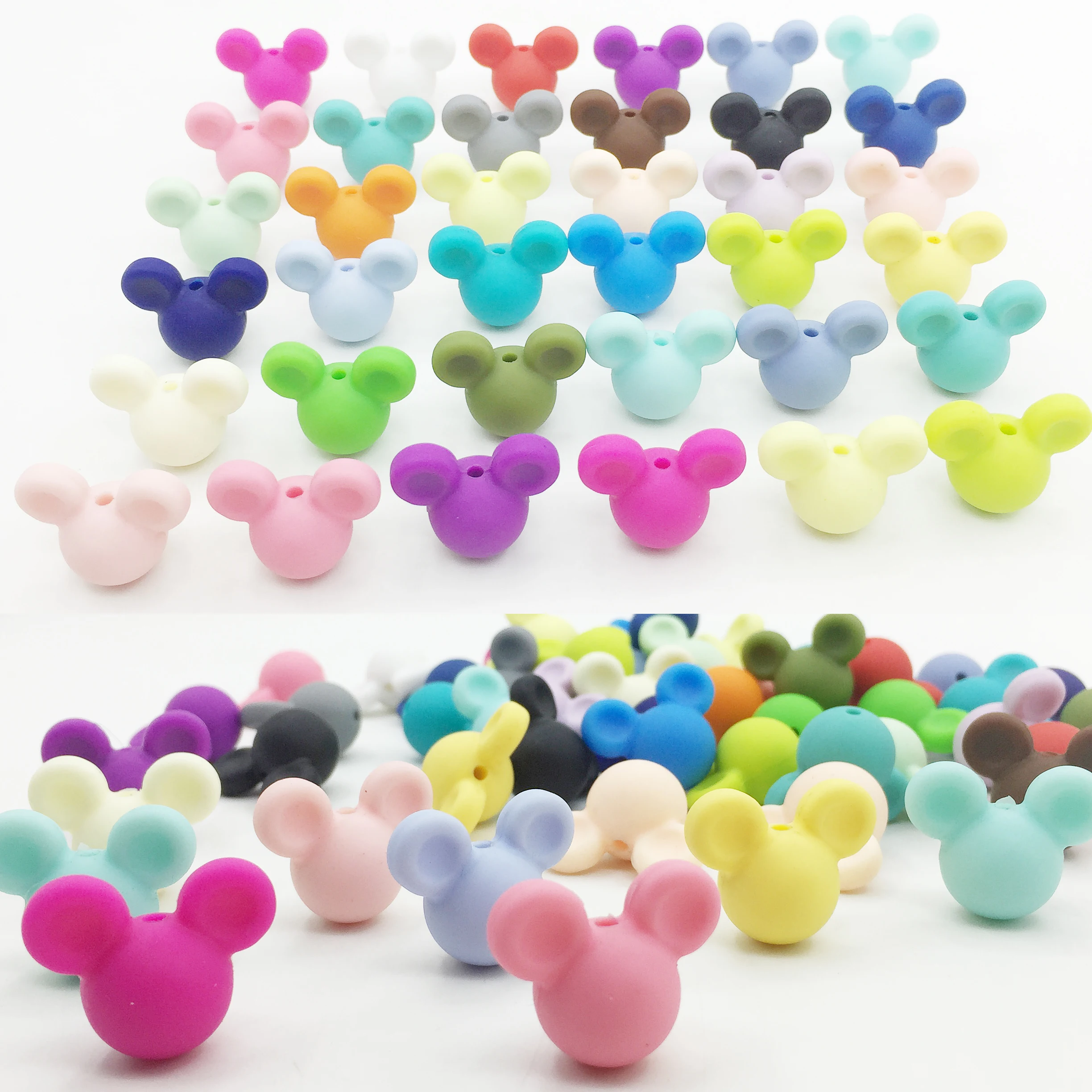 2020 оптовая продажа, заводская цена, силиконовые жевательные бусины для прорезывания зубов с Микки Маусом