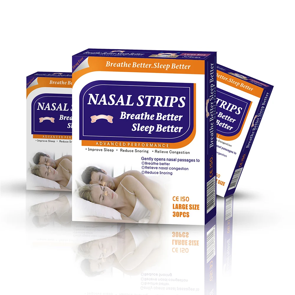 New Good Quality Nasal Strips Anti Snoring Device Comfortable Nose 30 Pcs/color Box