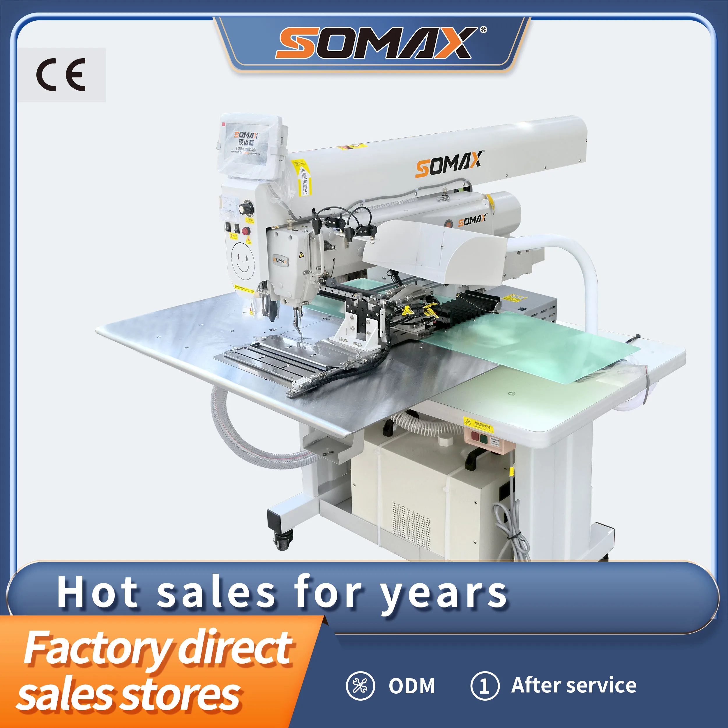Home Made Somax SM-16S Automatic Polo Shirt Zipper Placket Front Bag Open IndutrialSewing Machines Textile Machinery Price