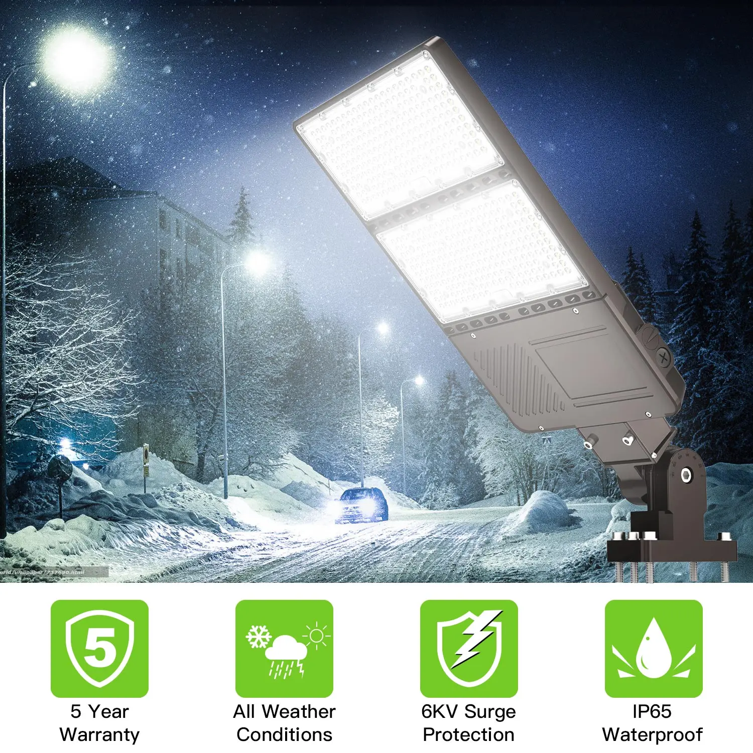 Aluminum Lamp Outdoor Led Street LED Parking Lot Light 100W Equivalent LED Shoebox  Area Light with Slip Fitter Mount