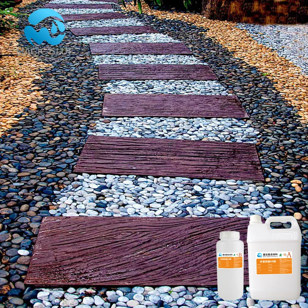 Hot Sale Stone Pebble Clear Epoxy Resin AB Glue Concrete Coatings