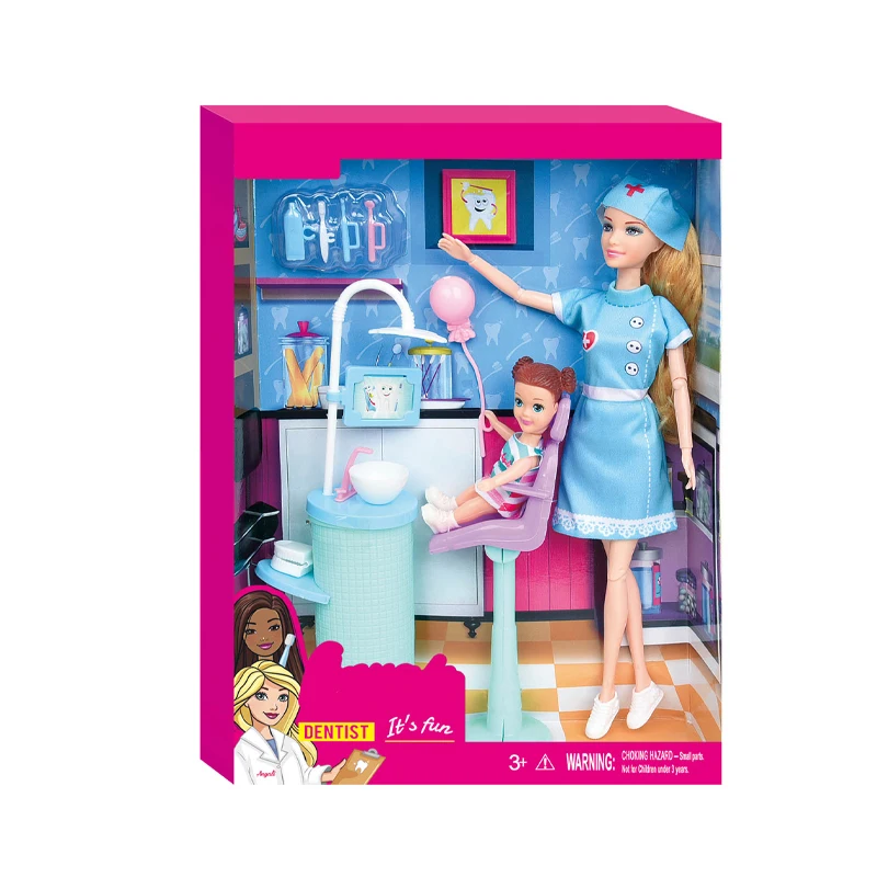 Pretend play dentist girl toy doctor doll kids with accessories