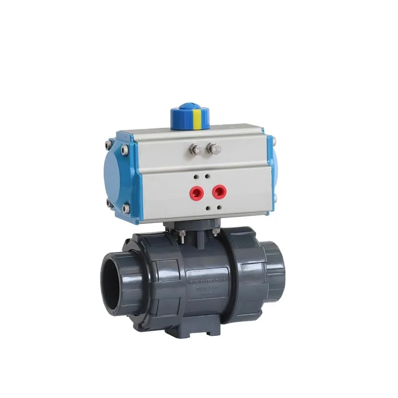 Air Actuated PVC Ball Valve Pneumatic UPVC One Way Valve