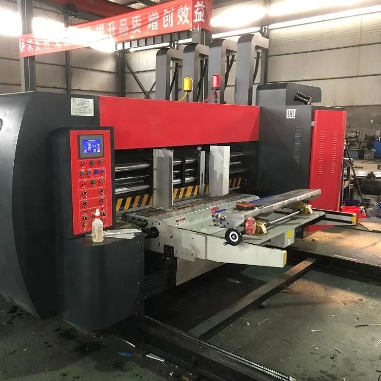 
High Speed Flexo Printer Slotter Die-Cutter Carton Box Making Machine / Online Custom Folder Gluer Product Line 
