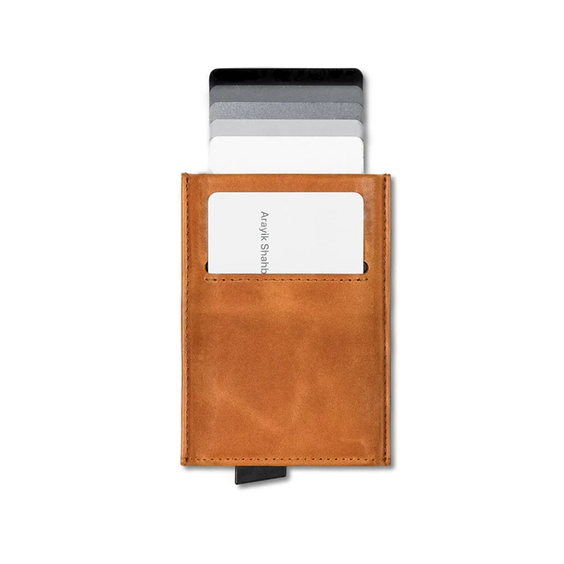 Custom Pop Up Aluminum Case Wallet RFID Blocking Minimalist Slim Credit Card Holder Metal Wallets