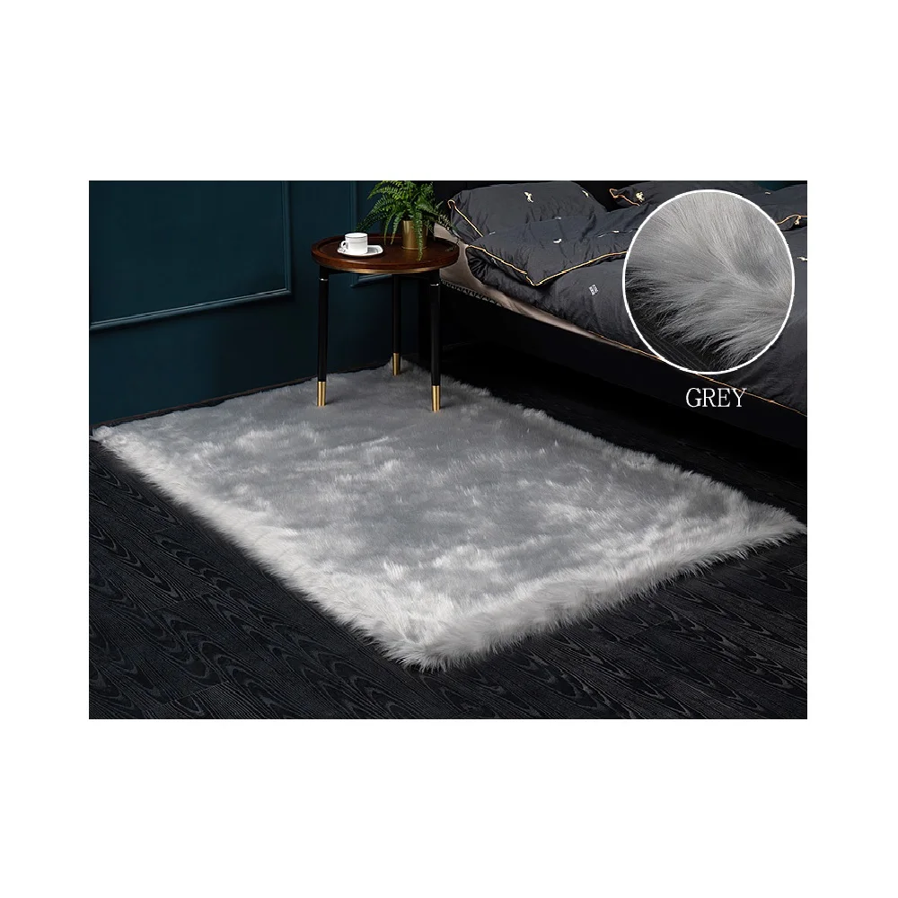 Home decoration faux sheepskin area rugs silky long wool hs code fur center rug