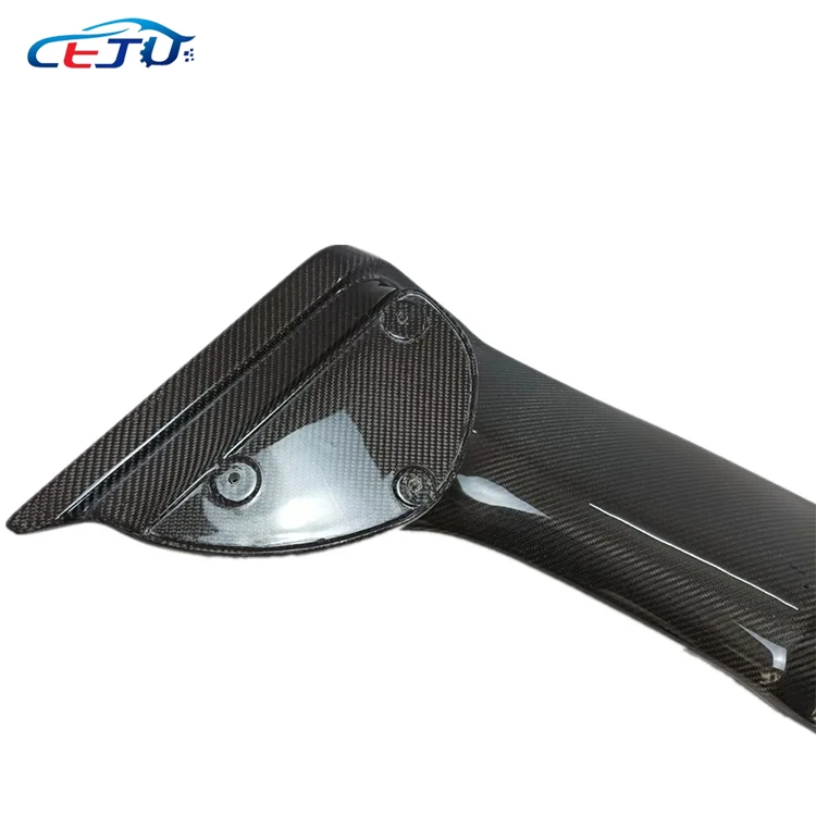 Glossy Black Carbon Fiber Look  ABS Material Rear Wing Car Rear Trunk Boot Lip Spoiler Wing Cover For Mitsubishi Lancer EX