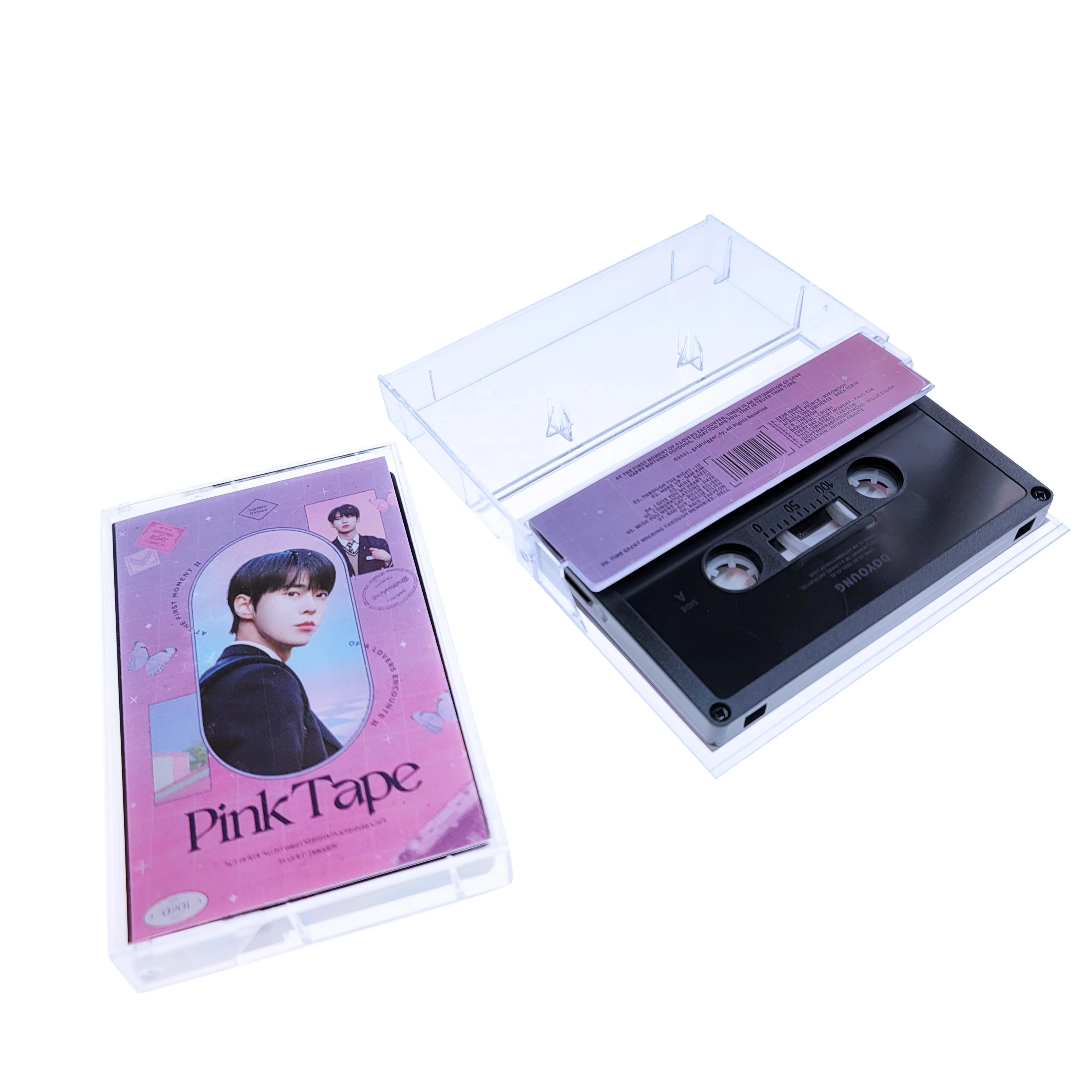 
 Кассета лента логотип прозрачный дисплей сумка записанный цвет оптовая продажа пользовательский аудио чистый кассета лента  