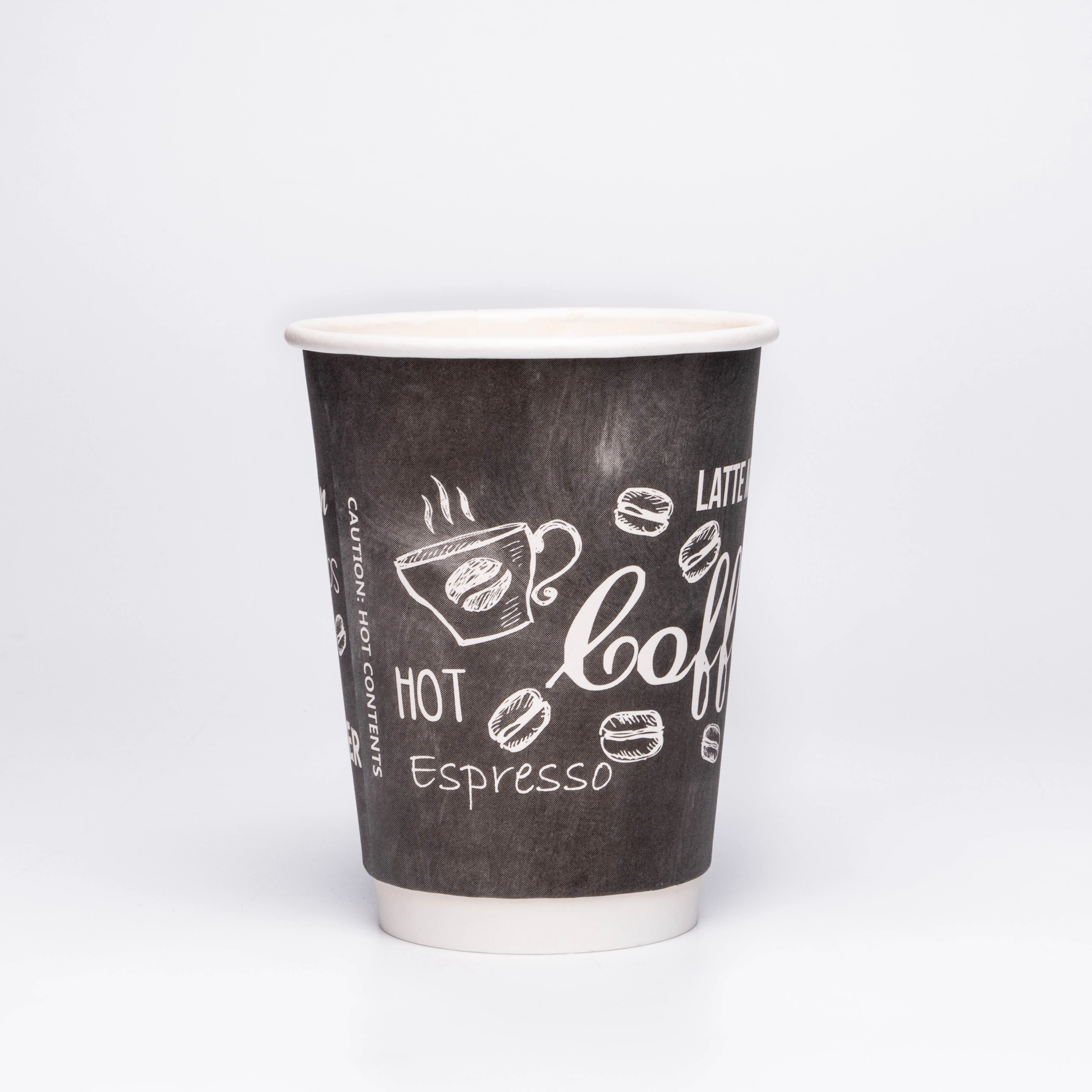 Carton cool custom disposable environmentally friendly double wall with lid to take away paper cup hot drink