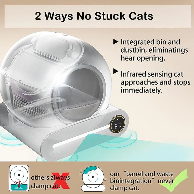 Real-time Video Auto Self-Cleaning Automatic Cat Toilet App Control Tuya Smart Application Pet Smart Cat Litter Box