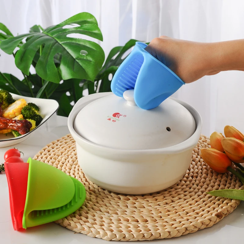 Classical Design Heat Resistant Silicone Thickened Oven Pinch Grips Mitt for Cooking