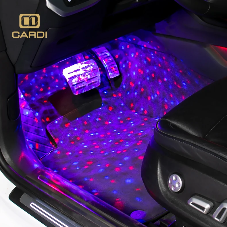 «CARDI» все модели автомобилей с подсветкой ног колодец атмосферные лампы Звездные подошвы Светодиодная звезда салона
