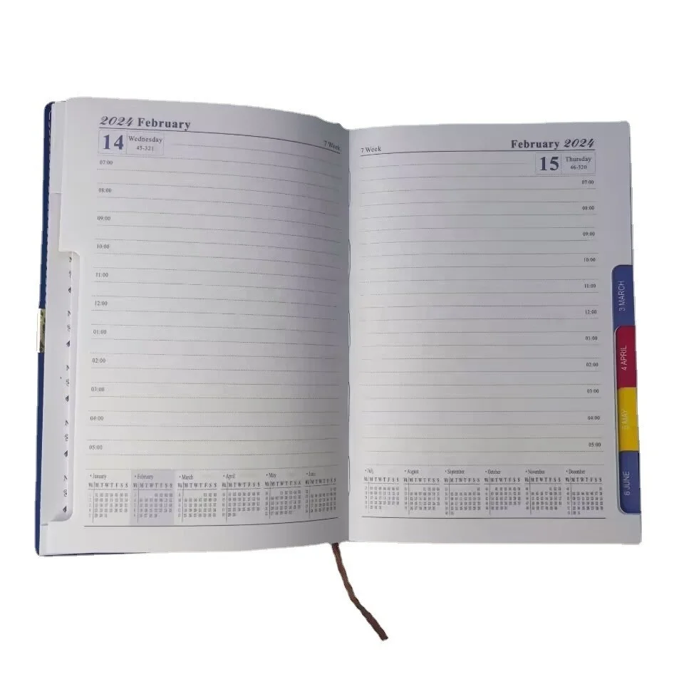 Custom Layout and Cover Design Leather Notebook Diary A6 or A5 2024 Agenda with Italian Language