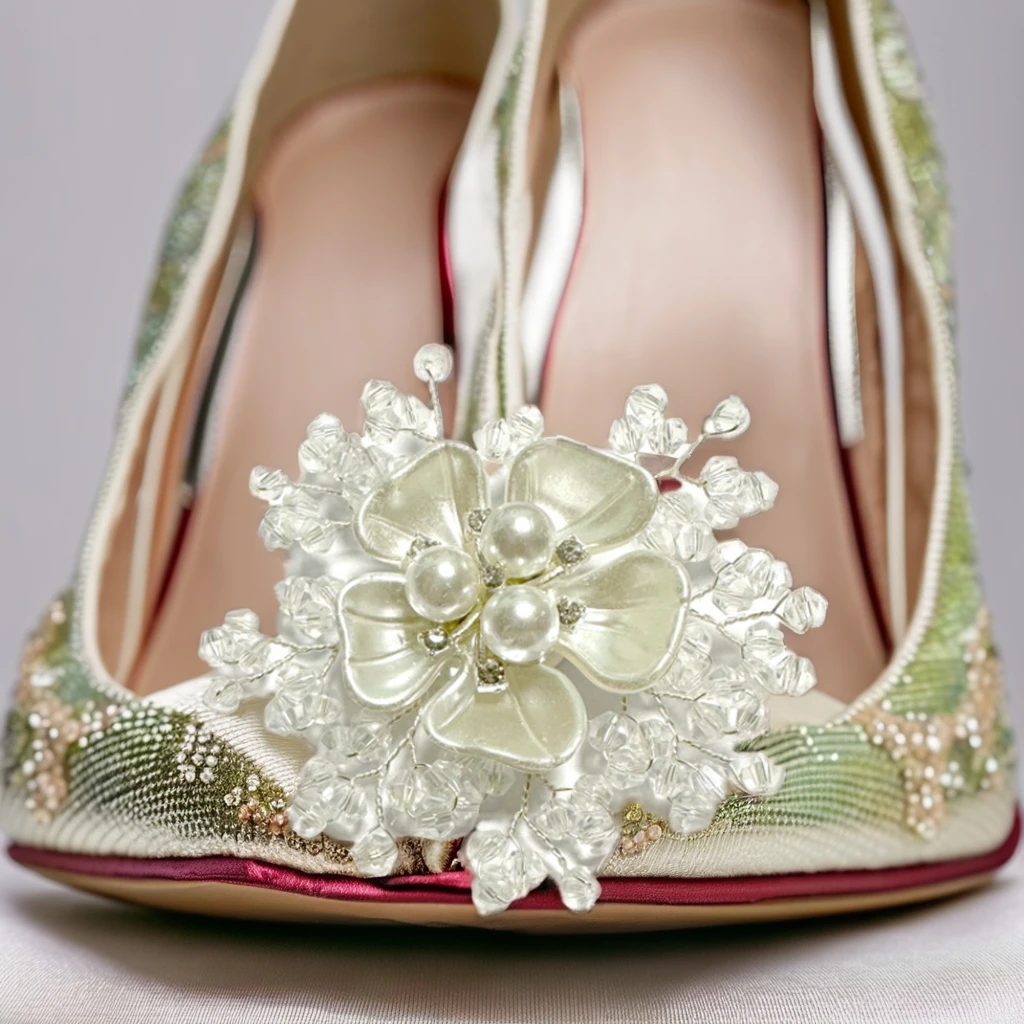 Factory direct sales of 6*6cm hand-wire shoes clip flowers, shoes decorative flowers wedding shoes decorative flowers