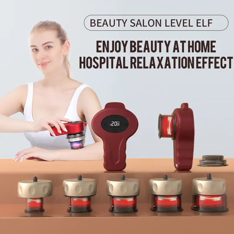 12 Gear Smart Electric Vacuum Cupping Massager with Red Light Therapy Gus sha Massage Device