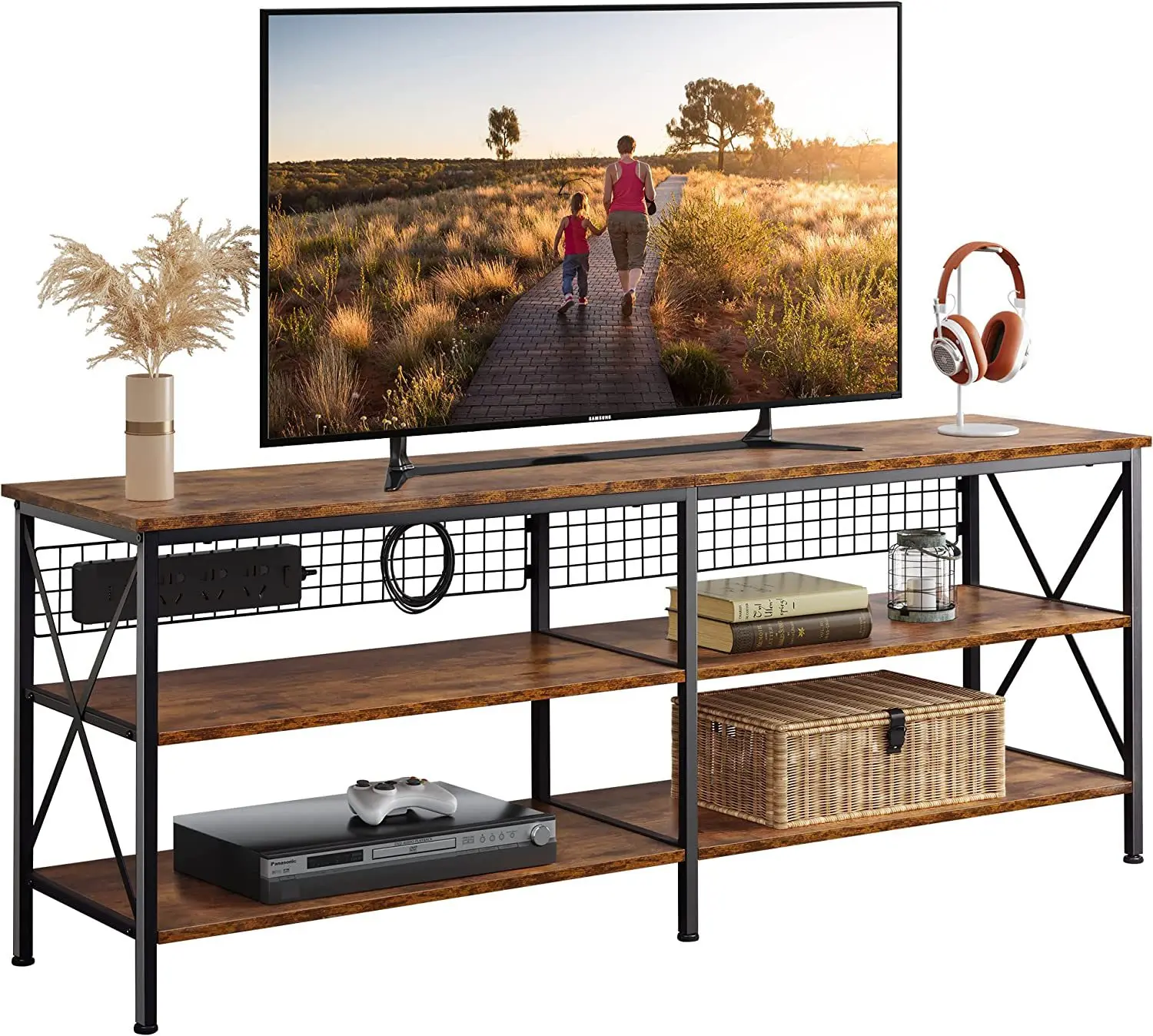 Home Living Room Industrial TV Stand Furniture Wooden Modern TV Stand Wood TV Shelf
