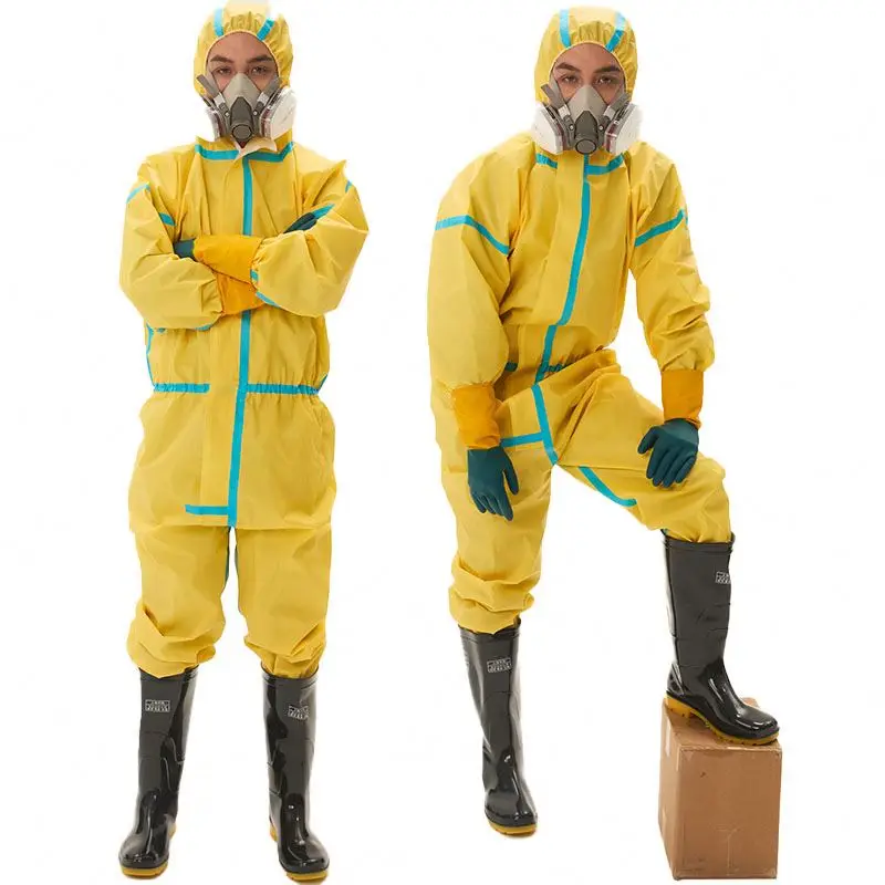 Factory Supply Chemical Protective Resistant Chemical Hazmat Suits Protection Clothing Breathable Safety Coverall