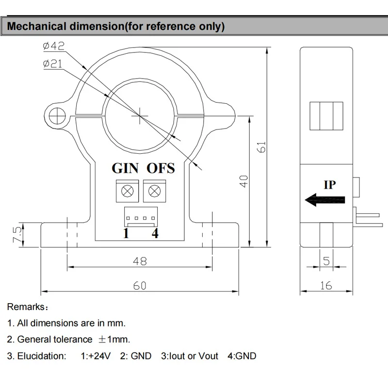QNDBK1-21current sensor Input 100a~1200a output 5a 100A/5A 200A/5A  0.5class current transformer