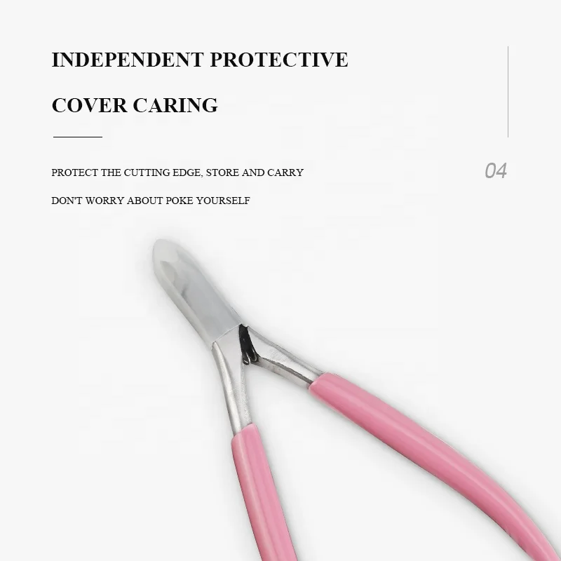 Lidan Professional Manicure Tools Stainless Steel Pink Handle Dead Skin Remover Cuticle Nail Clipper / Nail Nipper/Nail Cutter