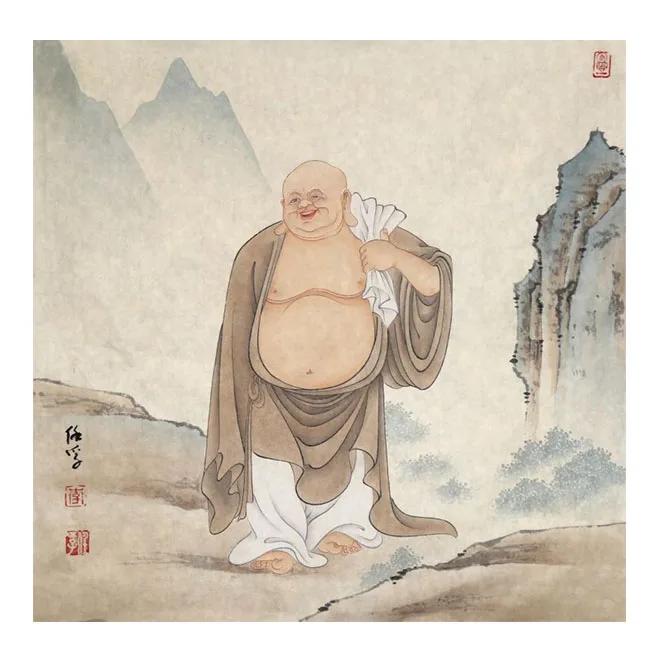 Arhat Scroll Vintage Ink Figure Buddha Traditional Chinese Painting Original Decorative Painting