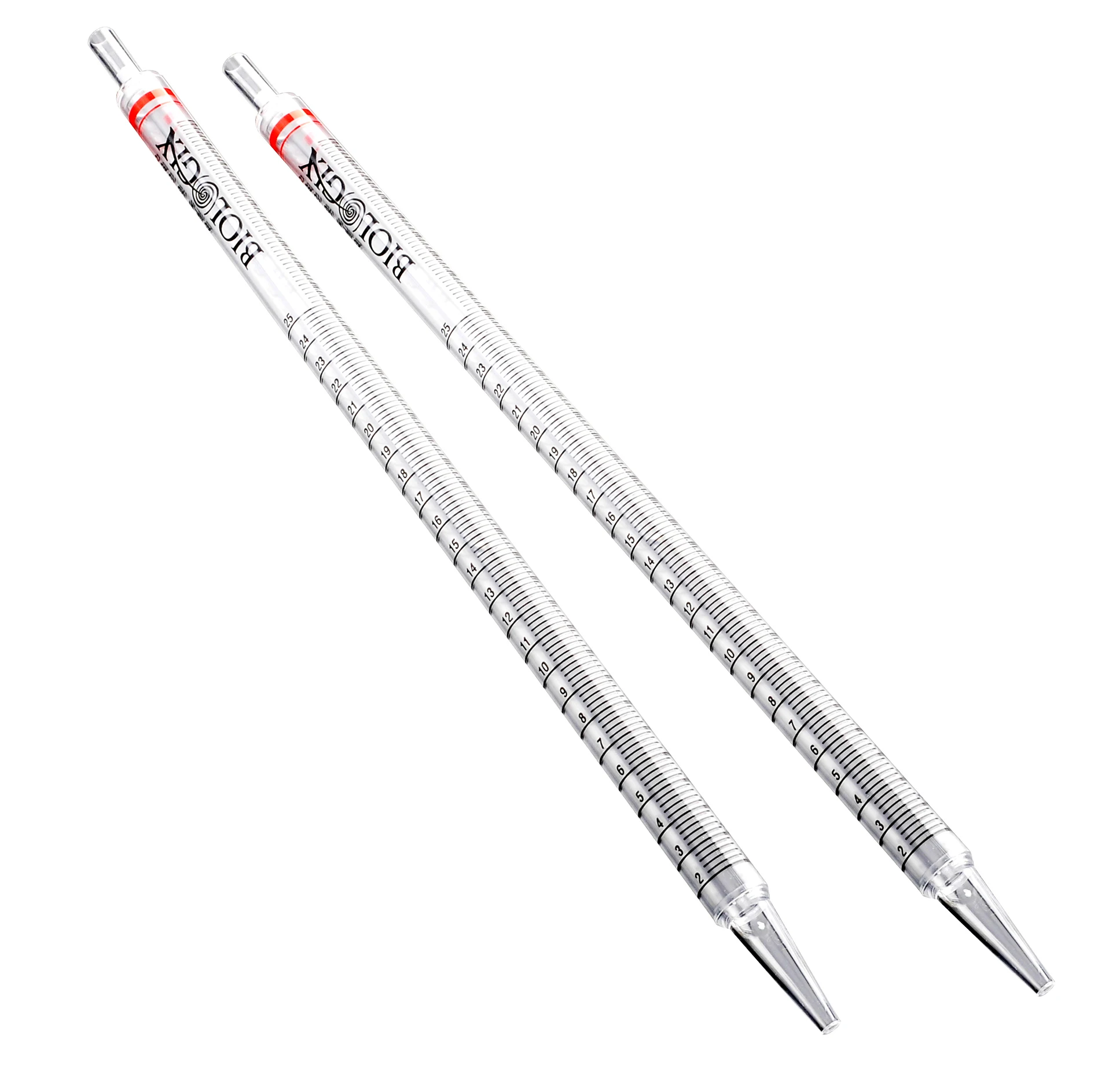 25.00ml Red Sterile Serological Pipettes DNase & RNase Free Human DNA Free For Laboratoey Use