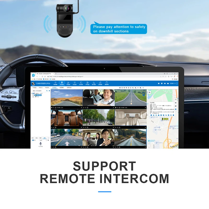 AOEDI D05 Streaming Android Dashcam 4G LTE Real Time Front and Inside Dash Cam with GPS Tracker
