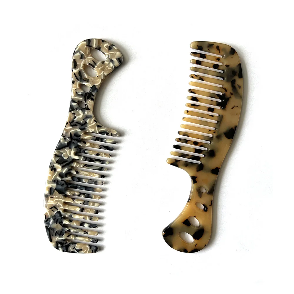 Hot Sale Korean Acid Cellulose Acetate Hair combs with Handle Custom Comb for Women