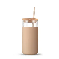 Best Selling 18oz Gradient Color Skinny Tumbler Lid Straw Frosted Straight Glass Water Bottles Sublimation Blank Glass Tumbler