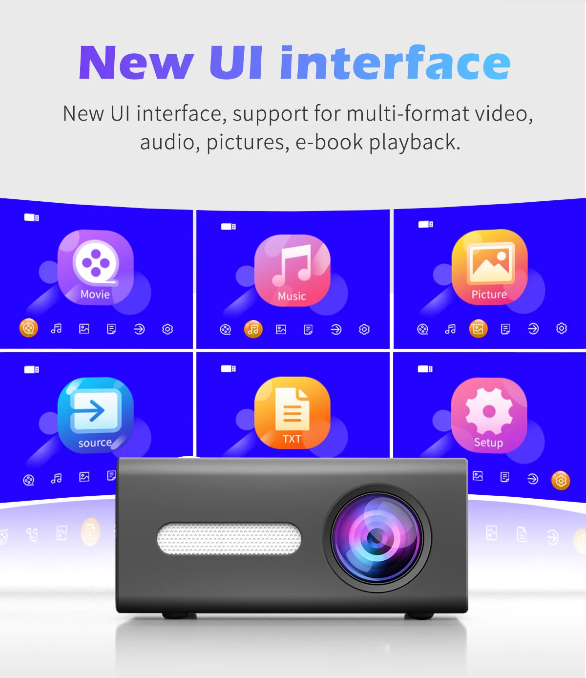 Mini Lcd Home Theater Smart Video Digital Portable T300 Projector