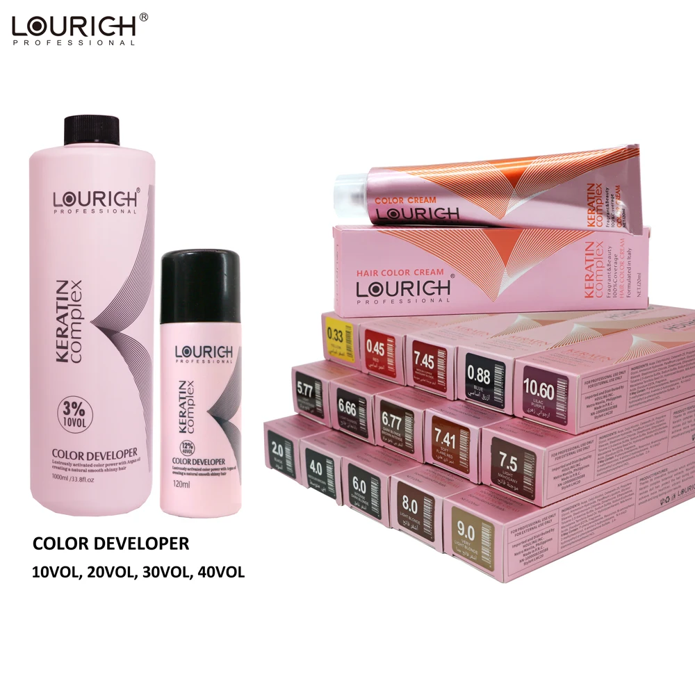 Professional Salon Natural Plant Organic Low Ammonia Cover Gray Hair Color Dye Keratin Complex Hair Colour Cream
