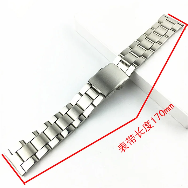 Spot Watch Accessories 18mm 20mm 22mm  Diving three-bead Stainless Steel Strap Aircraft Buckle Strap
