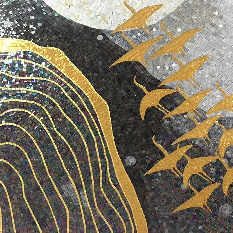 Modern Craft Murals Square Glass Mosaic Tile for TV Background and Kitchen Backsplash Decoration tiles glass mosaic