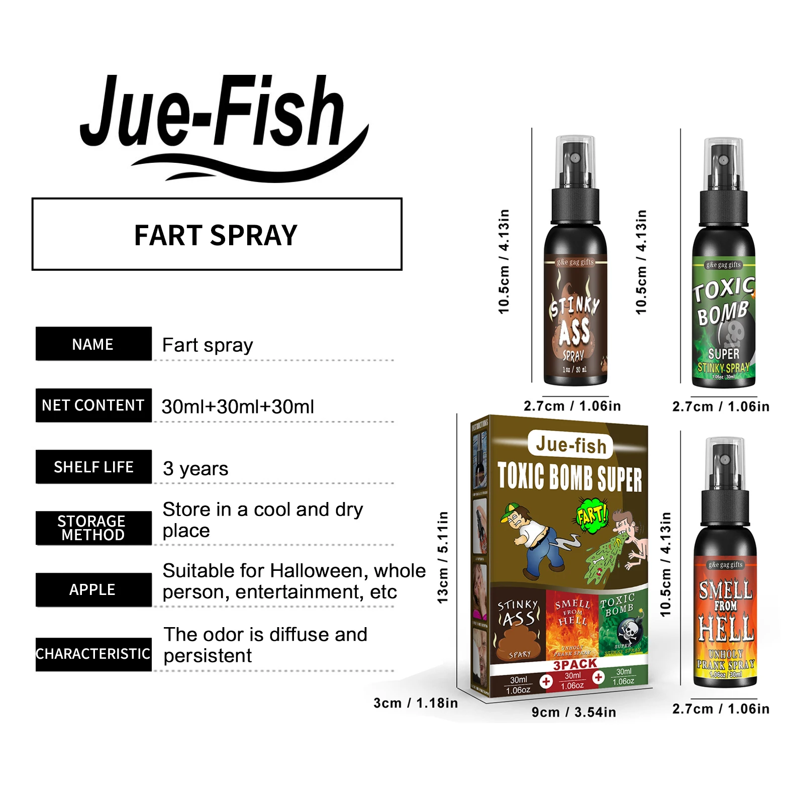 30ml Potent Ass Fart Spray Hilarious Gag Gifts Pranks for Adults or Kids Prank Poop Stuff & Assfart Extra Strong Stink Spray