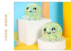 Hot Kawaii Animals Light Up Octopus Colorful Foam Squeeze Soft Tpr Relieve Toys For Girls