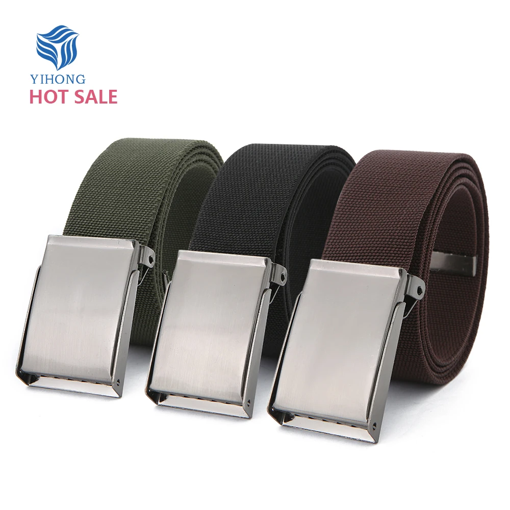 for 2022 Wholesale Luxury Fashion Lady Casual Custom Outdoor Flap Men Women Nylon Fabric Canvas Iron Buckle Belt