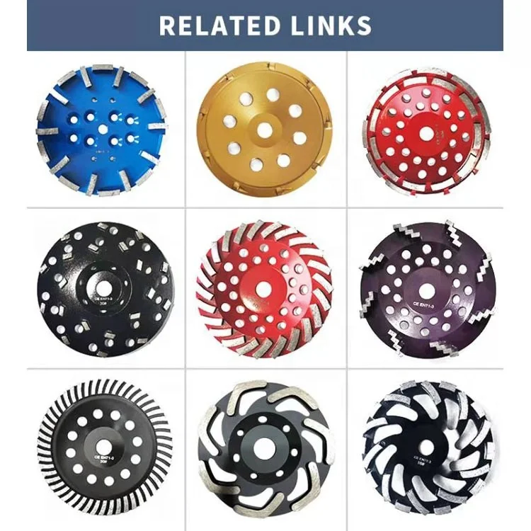 5,6,7 Inch High Frequency Welding diamond cup wheel L Type Segment Diamond Grinding Wheel