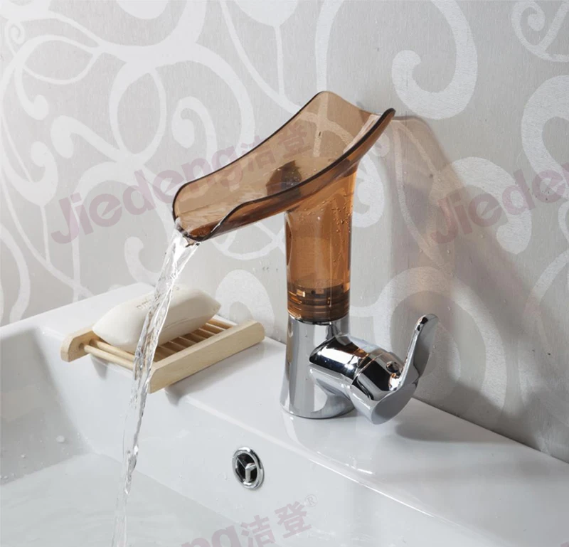 Factory latest design bathroom washbasin vanity waterfall faucets (B21 brown)