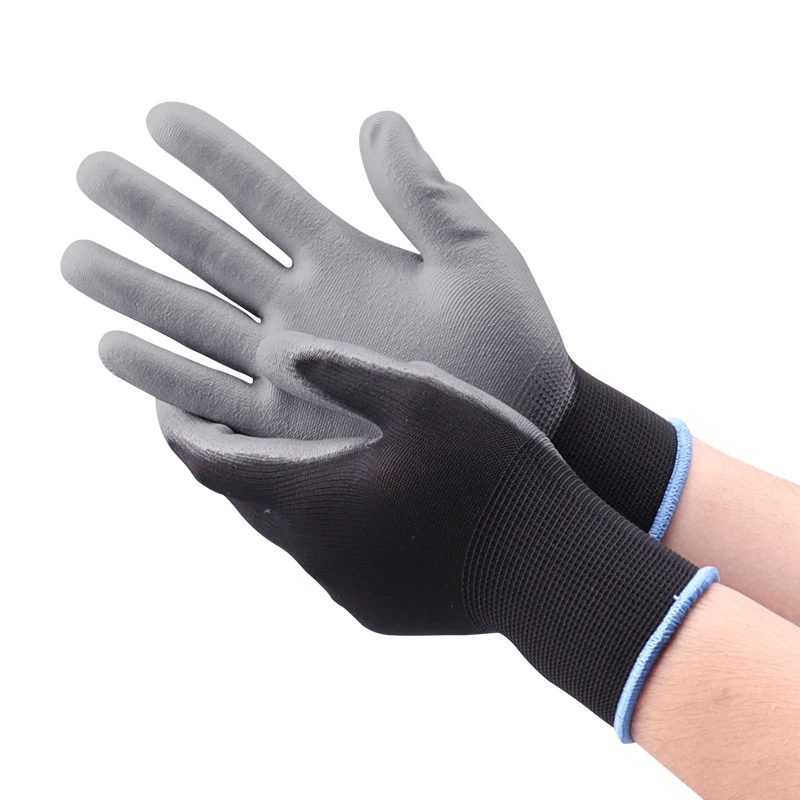 HYSURE Pu Touch Screen Gloves Pu Coat Dmf Free Esd Touch Screen Knit Work Gloves Pu Coated Gardening And Work Gloves