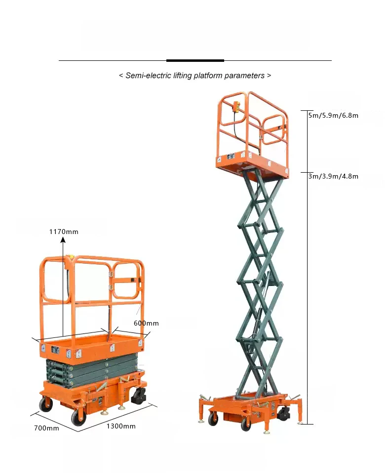 300kg 500kg Mini Mobile Lift Platform Aerial Aluminum Work