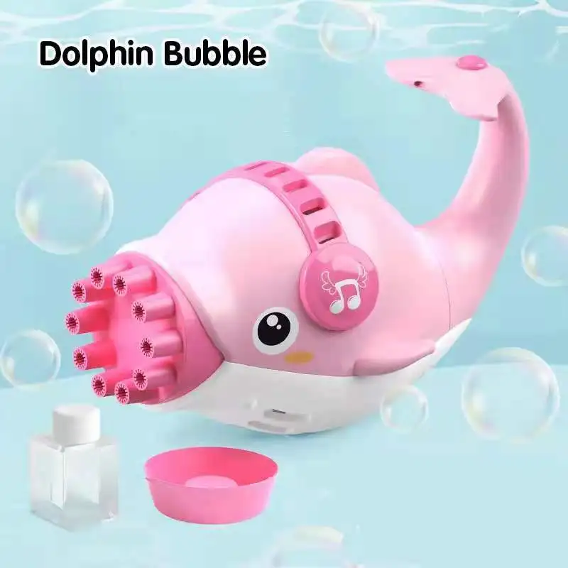 
Wholesale Dolphin shape toys blowing water soap electric kids bubble gun Big dolphin electric soap toys bubble guns 