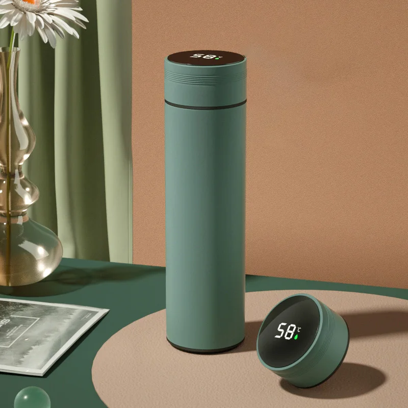 HOT Sell 500ml LED Temperature Display Smart bottle Thermos Smart Intelligent Digital Vacuum Flask Tumblers cups with designs