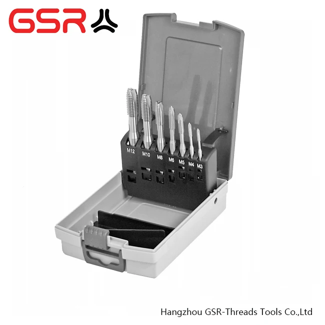7 pcs metric DIN371/DIN376 M3-M12 machine tap set for thread cutting