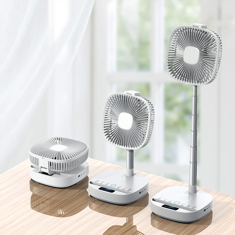 
Hot Sale Cheap X19 Alarm Clock Usb Speaker Foldable Led Portable Table Fan Stand 